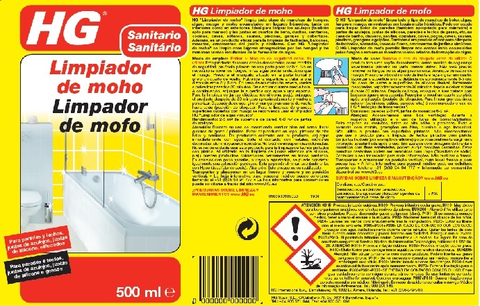 HG Limpiador antimoho + 30% (500 ml, Bote de rociado)