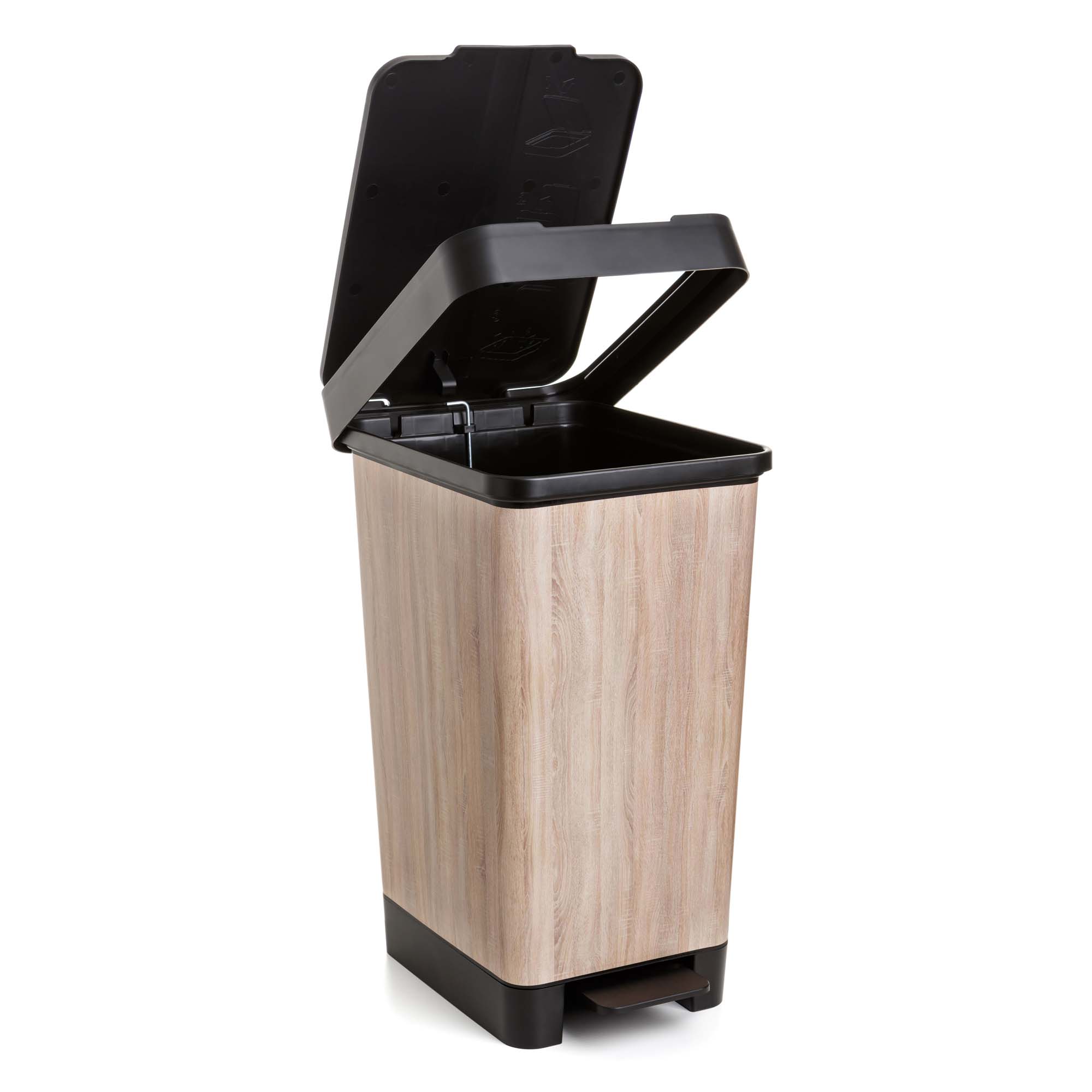 Comprar Cubo reciclaje 25 lt con pedal tatay polipropileno madera smart 1021202 1 ud Mas de 200 tiendas