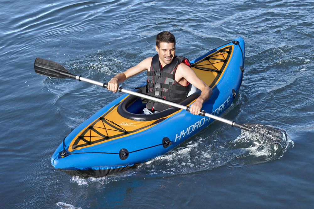 ⇒ Comprar Kayak hinchable 275x81xm con bomba y remos bestway plastico azul  cove champion 6 ▷ Más de 200 tiendas ✔️