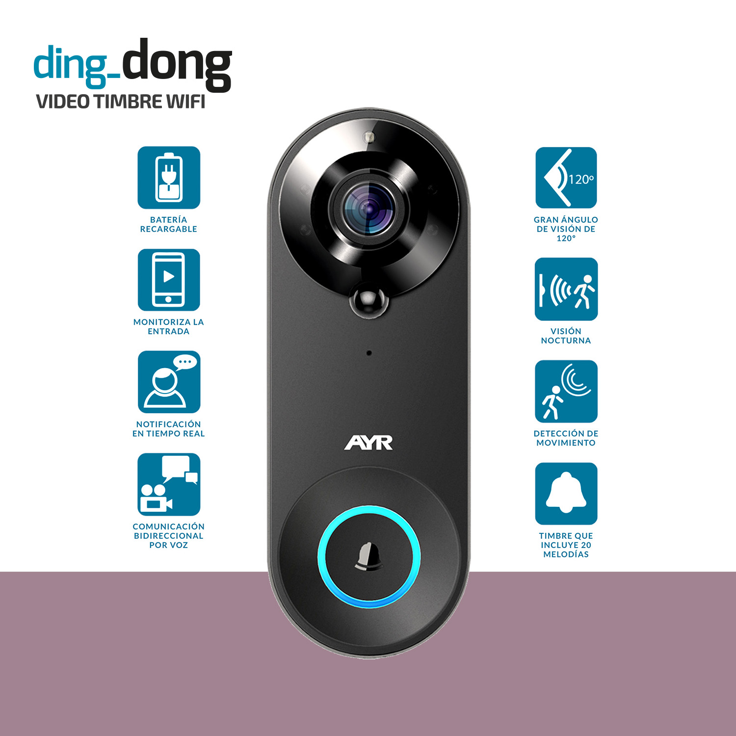⇒ Comprar Video timbre puerta entrada electrónico ayr acero/abs ding_dong  wifi exterior 56 ▷ Más de 200 tiendas ✔️