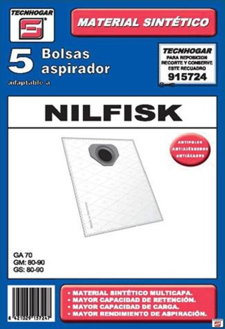⇒ Comprar Bolsa aspirador papel nilfisk tecnhogar 5 pz 915724