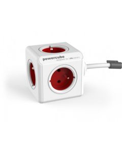 Base multiple electricidad 5 tomas tt 3x1,5 1,5mt polipropileno rojo blanco powercube 1300