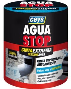 Cinta adhesiva fugas y grietas 100mmx1,5mt negro aguastop impermeable ceys 902809