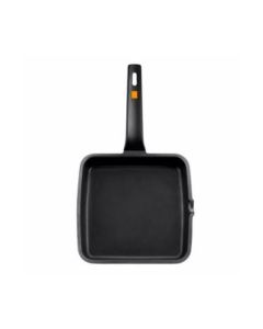 Grill cocina plancha liso con mango 22cm aluminio fundido negro efficient bra 1 pz a271322