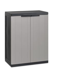 Armario ordenacion 1 balda bajo 2 puertas 65x37x85cm natuur negro/gris midi 300 nt128615