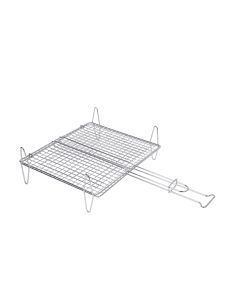 Parrilla camping asar doble 30x35cm acero zincado sauvic 2590