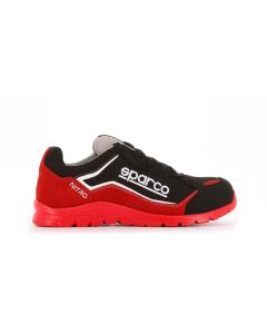 Zapato seguridad s3 suela pu md src puntera composite t43 microfibra/cuero negra/roja nitro sparco