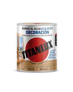 Barniz madera brillante roble 750 ml al agua ecologico interior/exterior titanlu