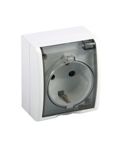 Base enchufe electricidad schuko tt blanco aquarius simon faq43130