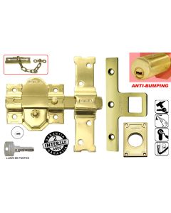 Cerrojo sobreponer boton/llave anti-bumping 50mm acero dorado 31-sa dorado inter