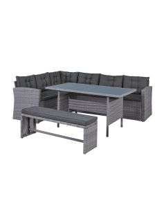 Mueble jardin 4 piezas natuur ratan gris rasia nt134494 1 pz