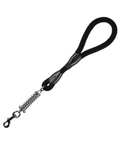 Correa mascota empuñadura arppe nylon negro con muelle redonda 2270015893