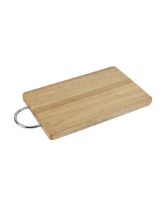 Tabla cocina cortar madera asa cromada 18 x 29 cm metaltex