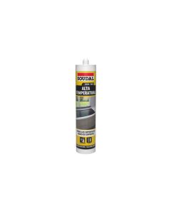 Silicona alta temperatura 290 ml negro soudal