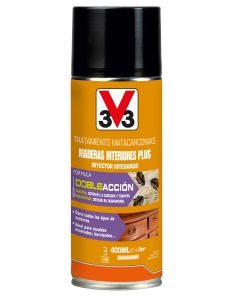 Tratamiento matacarcomas maderas interior plus v33 400 ml