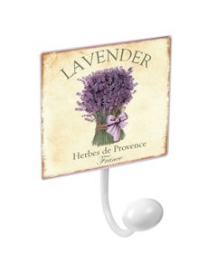 Percha pared porcelana lavanda 1 1 pomo blanca nesu