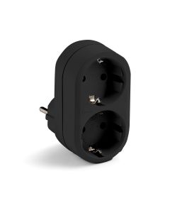 Adaptador frontal 2 tomas negro 16a 250v famatel