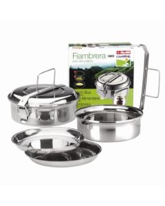 Fiambrera alimentos 2 platos 18 cm inox ibili