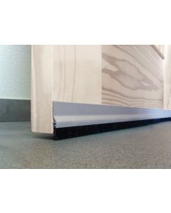 Burlete bajo puerta aluminio caucho (Gris, Largo: 105 cm, Suelos
