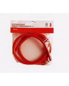 Tubo conduccion gas butano flexible aenor 9x15mm 1,50mt naranja espiroflex