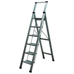 Escalera domestica peldaño ancho 6 peldaños 1,52mt aluminio homelux