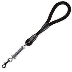 Correa mascota empuñadura arppe nylon negro con muelle redonda 2270015893