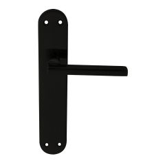 Manivela puerta 606 240x45mm placa larga aluminio/chapa negro micel