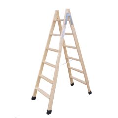 Escalera industrial de tijera tacos antideslizantes doble 8 peldaños 2,00mt madera escaleras climent d8t