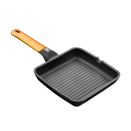 ⇒ Comprar Grill cocina plancha rayas con mango 28x28cm aluminio fundido  naranja bra a281428 ▷ Más de 200 tiendas ✔️